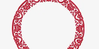 红色中国风底纹免抠