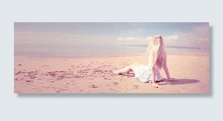 海边沙滩美女背景高清