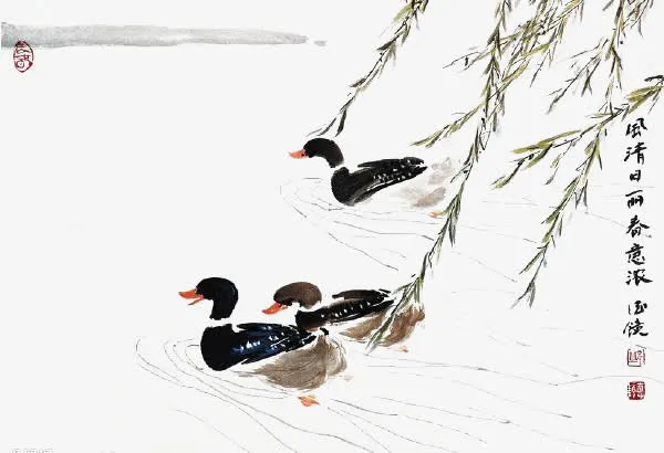 鸳鸯戏水免抠