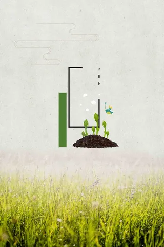 24节气谷雨海报背景模板高清