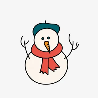 红围巾雪人免抠
