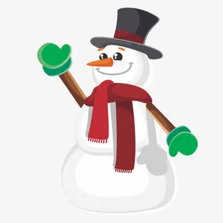 挥手的雪人免抠