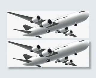 环球旅行酷炫飞机装饰图案免抠