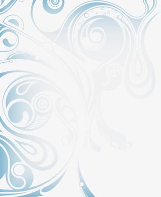 蓝色渐变花纹免抠