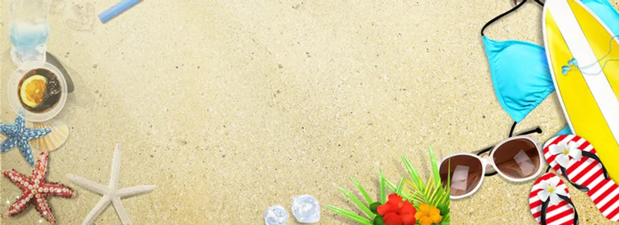 沙滩清新背景banner高清