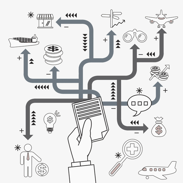 创意金钱花费分析箭头免抠