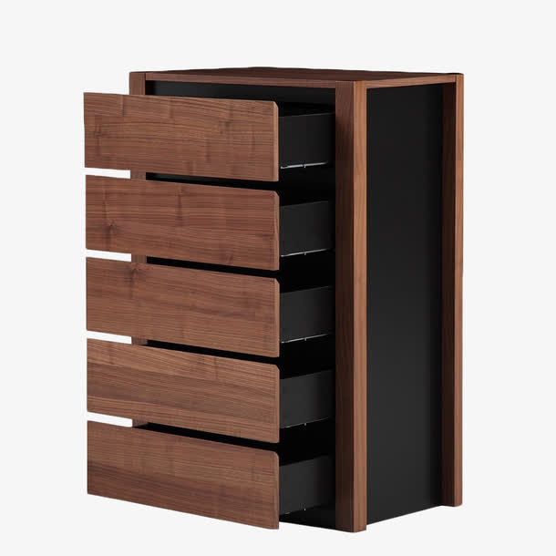 致林实木五斗橱免抠