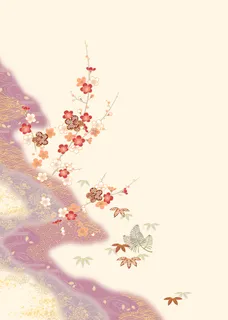 紫色渐变碎花枝叶背景图高清