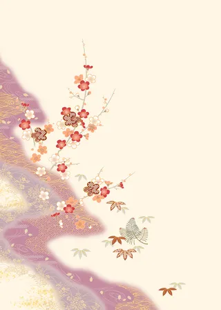 紫色渐变碎花枝叶背景图高清