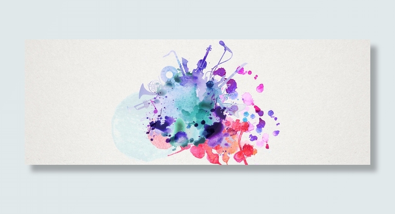 喷溅泼墨水墨水彩音乐背景高清