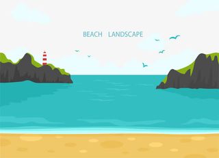 夏天宁静的海滩免抠