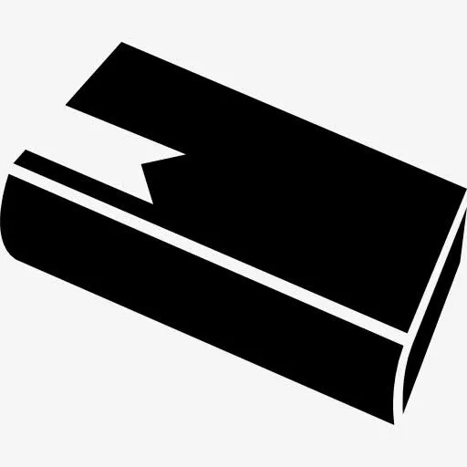 本书斜剪影的书签图标免抠