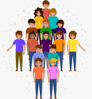 中国人口日一群人免抠