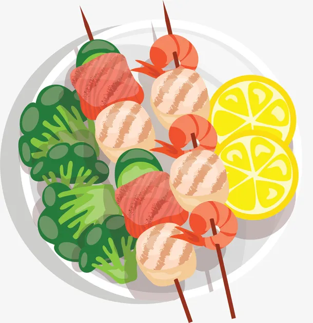 卡通创意烧烤装饰插画免抠