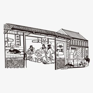 古代茶铺免抠