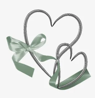 铁丝爱心蝴蝶结装饰免抠