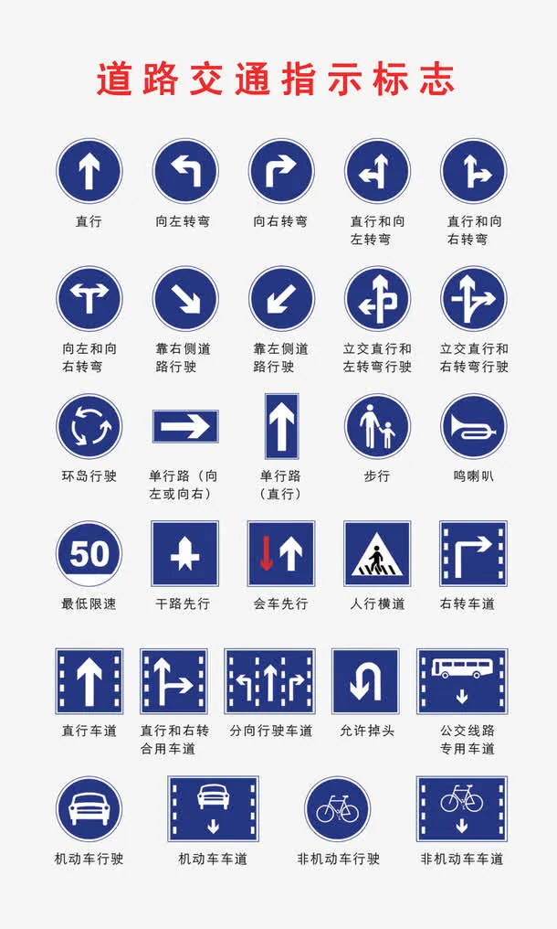 道路交通标志指示标志免抠