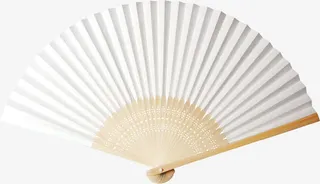 夏日白色扇子卡通手绘免抠