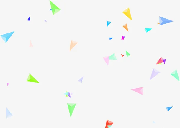 唯美创意不规则三角形漂浮免抠