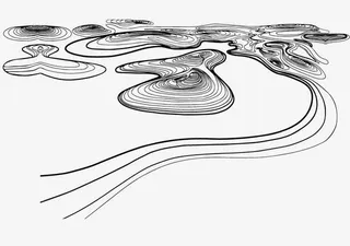 创意中国风丝绸湖面免抠