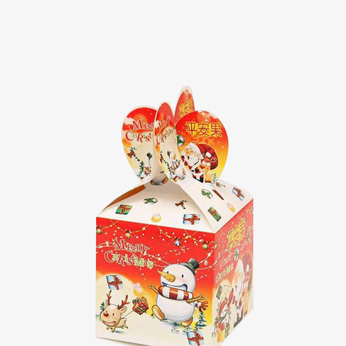 雪人图案平安果包装盒免抠