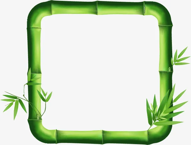 卡通手绘竹子边框免抠