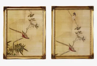 中堂画剪影卡通挂画素材 鸟免抠