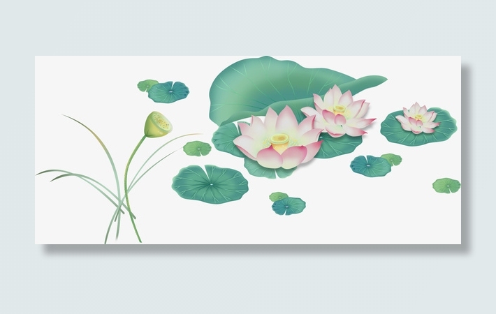 小小的荷花叶免抠