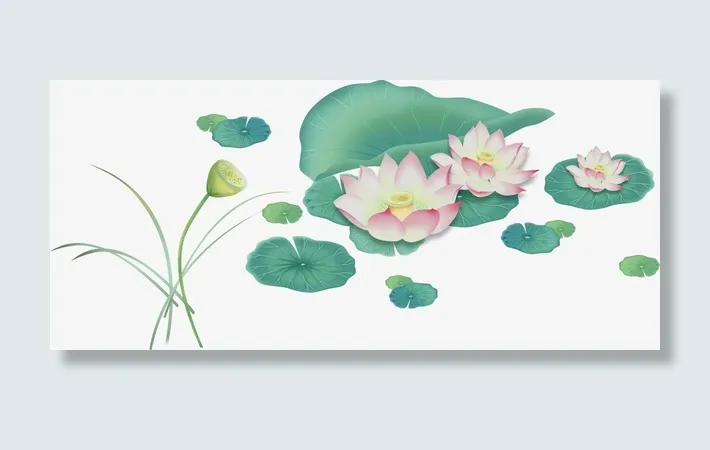 小小的荷花叶免抠