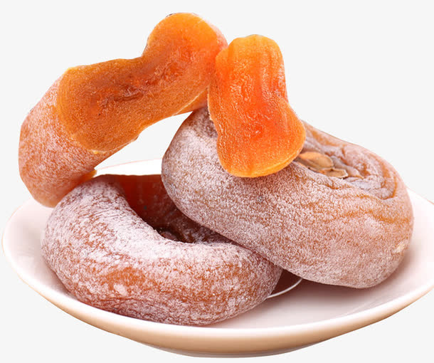 小瓷碟上的柿子饼免抠