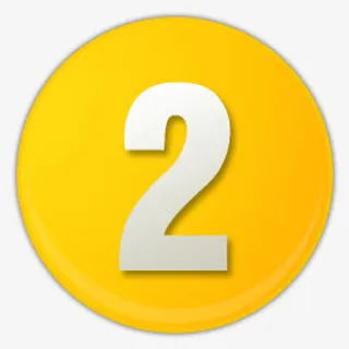 黄色的数字序号2图标免抠