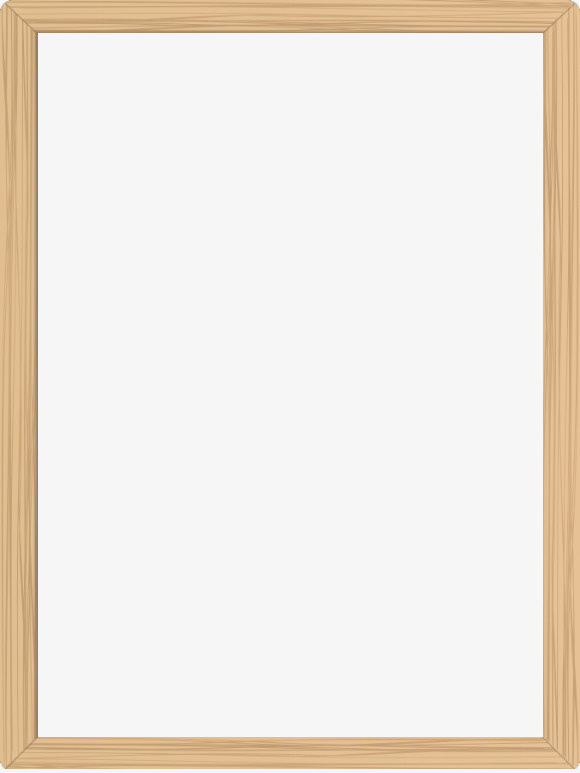 木质黄色相框免抠