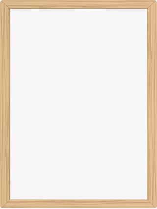 木质黄色相框免抠