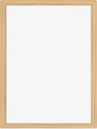 木质黄色相框免抠