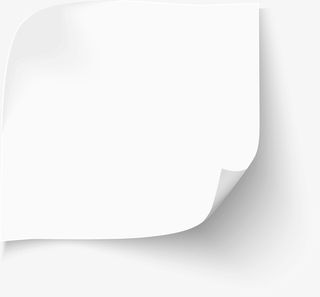 卷曲弯曲白色纸张免抠