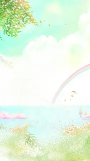 手绘文艺清新春天海报背景图高清