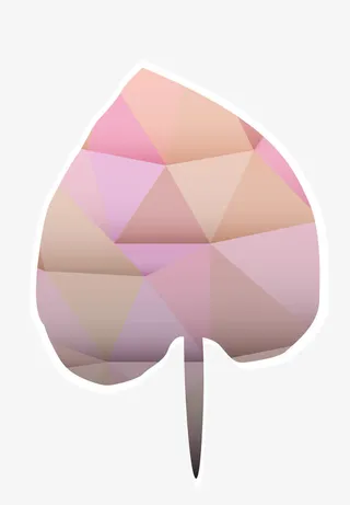 矢量几何渐变树叶装饰免抠