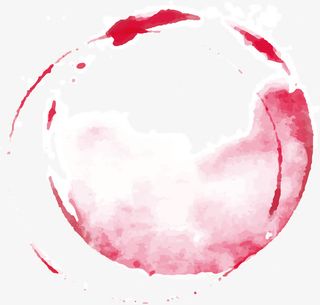红色水彩晕染免抠