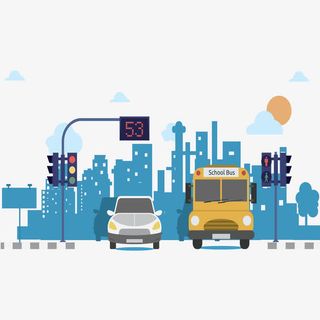 中小学安全教育日马路车辆免抠