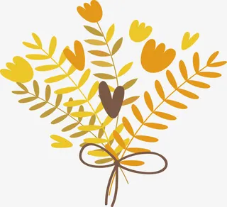 可爱的秋叶花束免抠