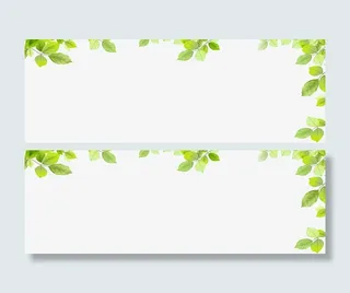绿色树叶卡通装饰边框免抠