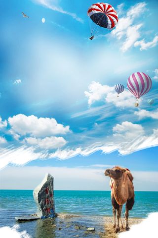 唯美青海湖旅海报背景素材高清