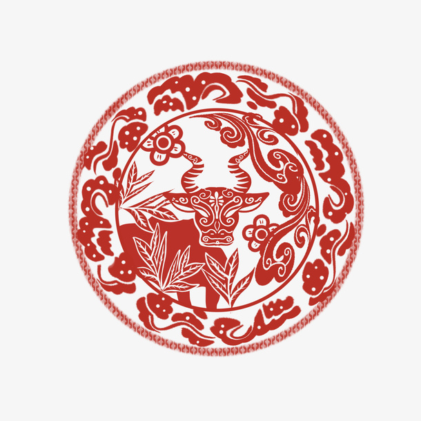新年剪纸免抠
