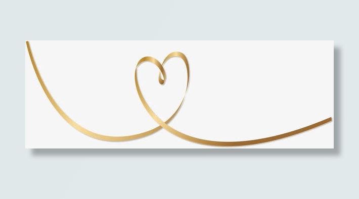 金箔纸彩带爱心边框免抠