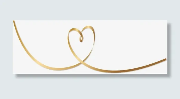 金箔纸彩带爱心边框免抠