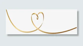 金箔纸彩带爱心边框免抠