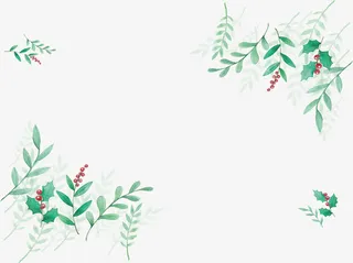 绿色水彩树叶小清新边框免抠