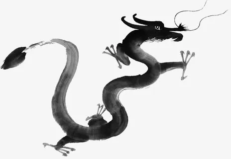 水墨中国龙免抠