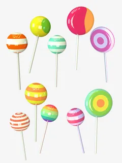 彩色美味棒棒糖免抠免抠