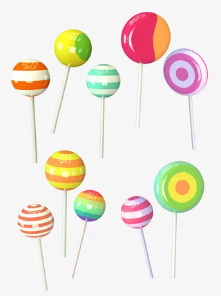 彩色美味棒棒糖免抠免抠